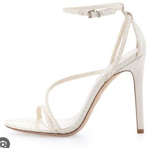 Brian Atwood Labrea Snakeskin Sandals 8